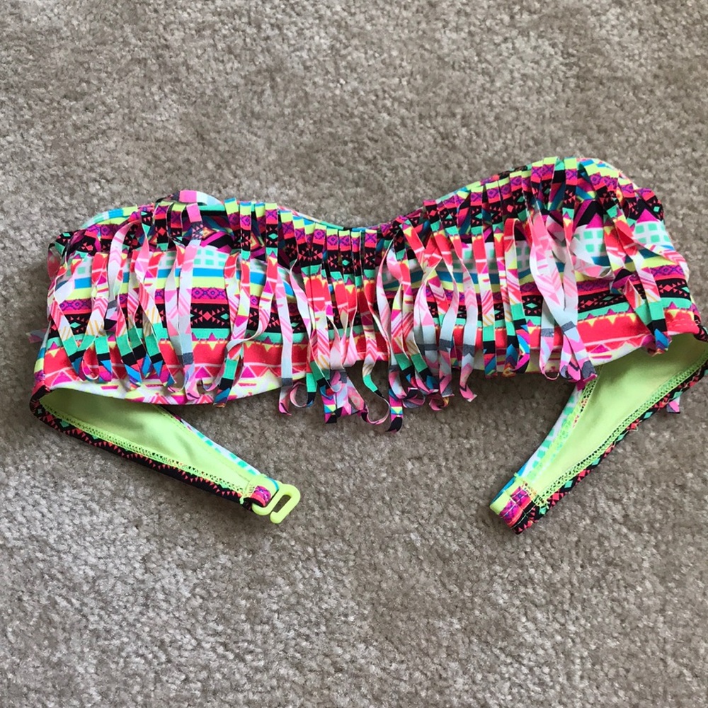Bright strapless bathing suit top